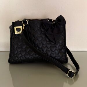 Betsey Johnson Quilted Hearts Design Shoulder Bag